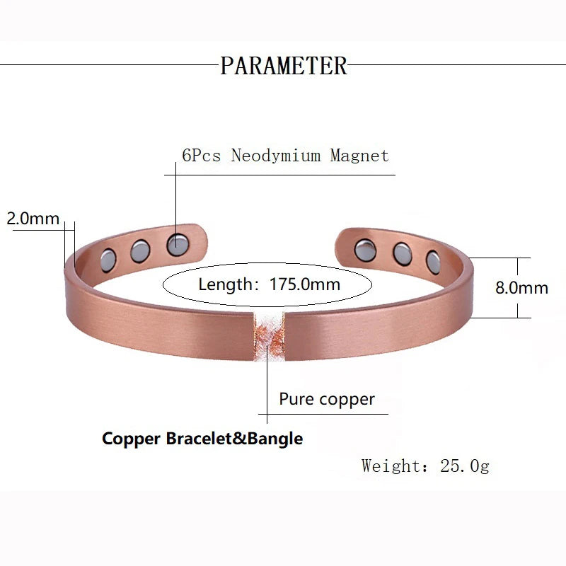 Bracelet magnétique en cuivre